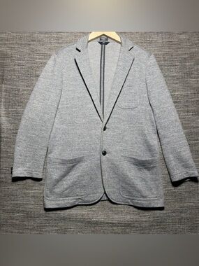 Faherty Blazer Mens M Grey LS The Inlet Blazer Cotton Knit Casual Jacket